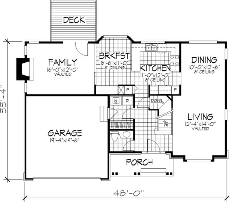 Floor Plan First Story of Country Plan #146-2498