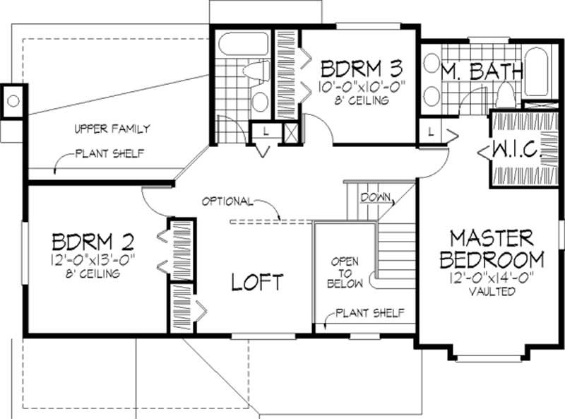 Floor Plan Second Story of Country Plan #146-2498