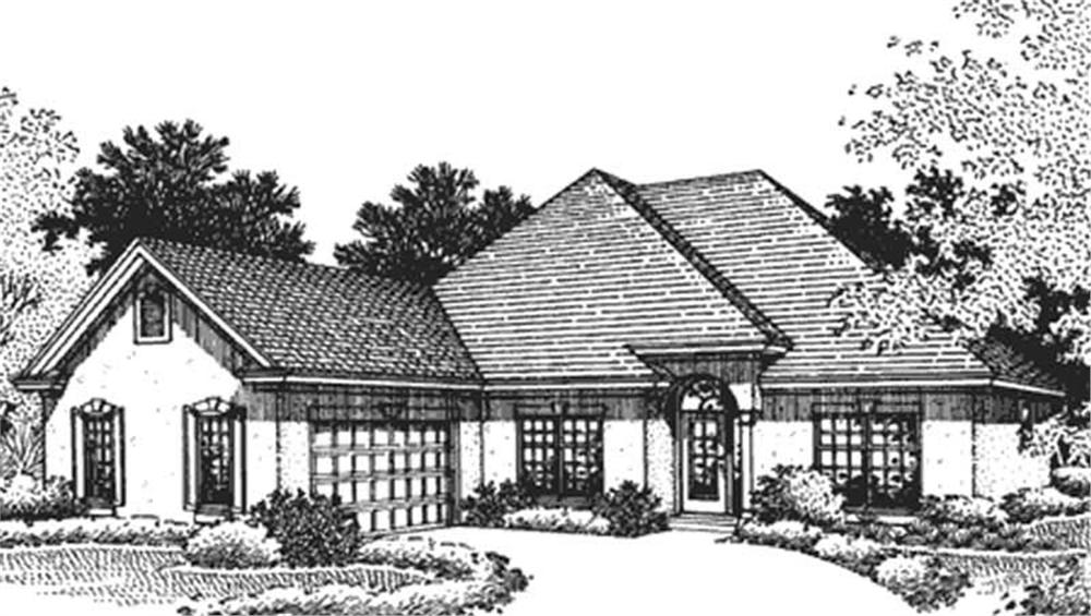 Front view of European home (ThePlanCollection: House Plan #146-2500)