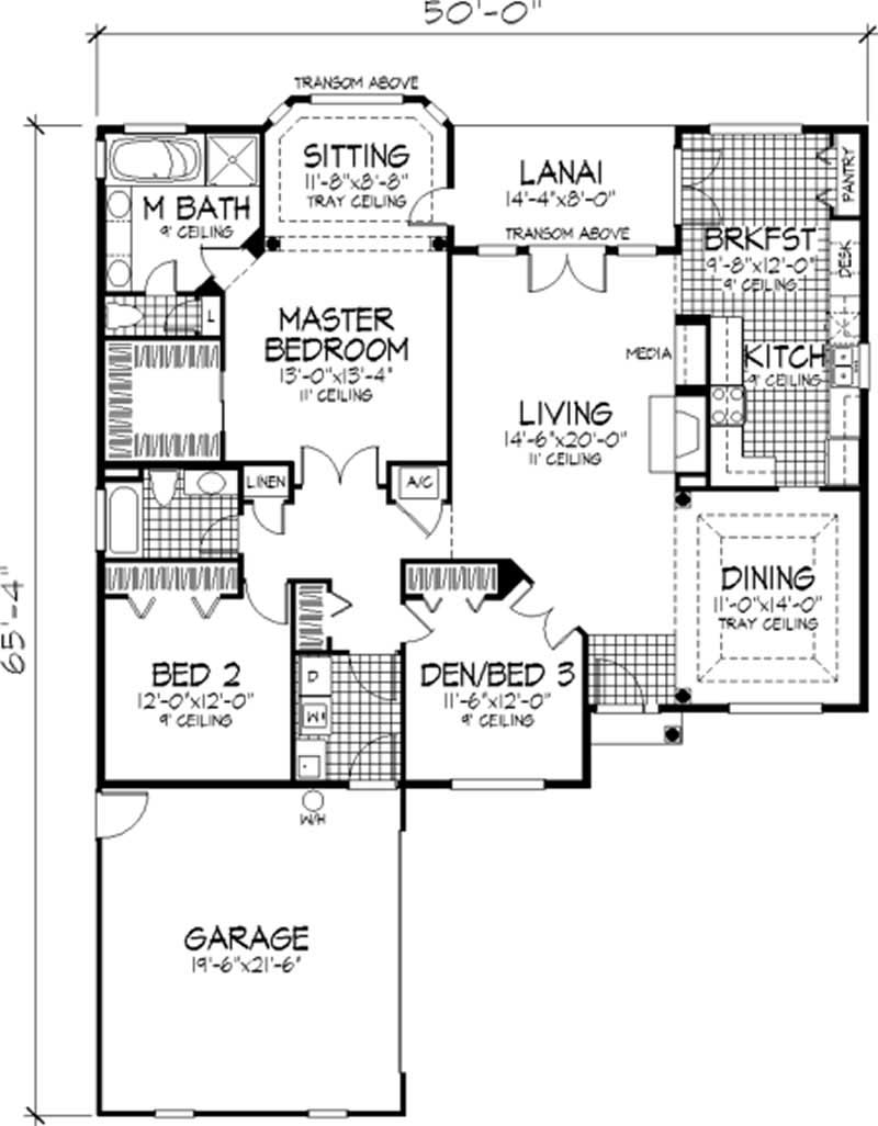 Floor Plan First Story of European Plan #146-2500