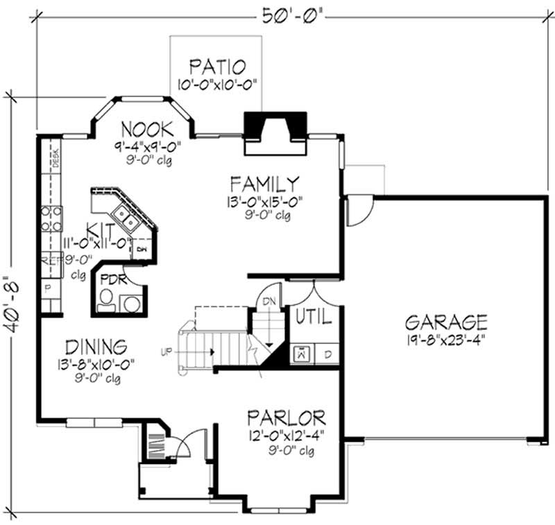 Floor Plan First Story of Craftsman Plan #146-2502
