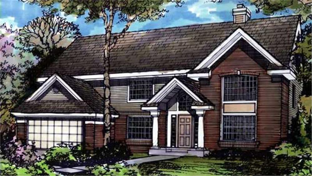 Front view of Country home (ThePlanCollection: House Plan #146-2507)
