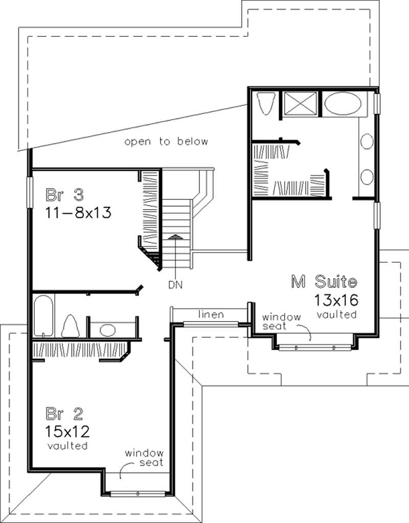 Floor Plan Second Story of Country Plan #146-2514