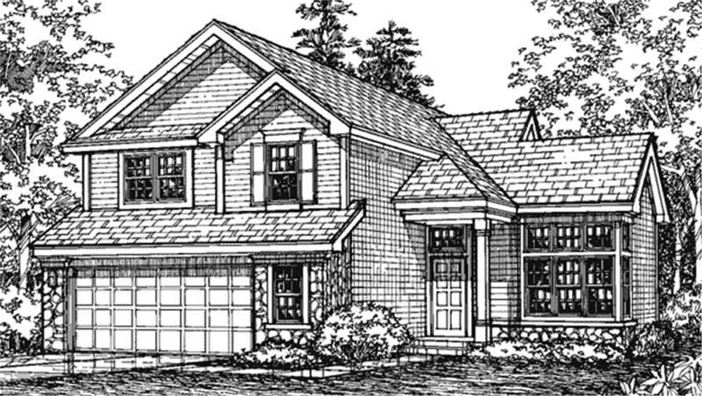 Front view of Country home (ThePlanCollection: House Plan #146-2516)