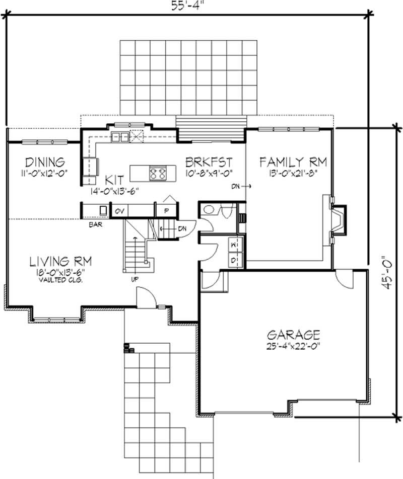 Floor Plan First Story of Country Plan #146-2519