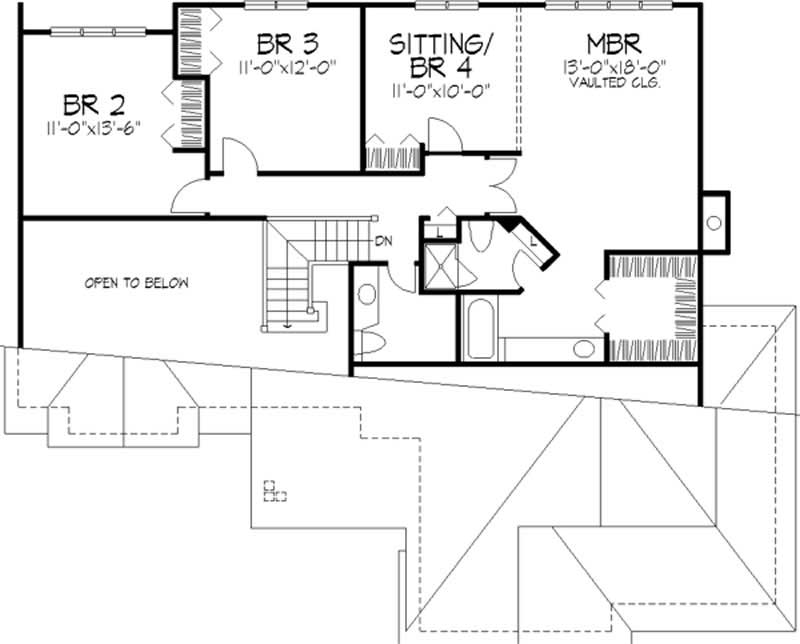Floor Plan Second Story of Country Plan #146-2519