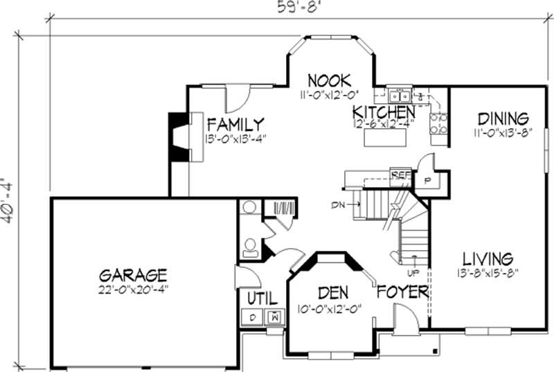 Floor Plan First Story of European Plan #146-2520