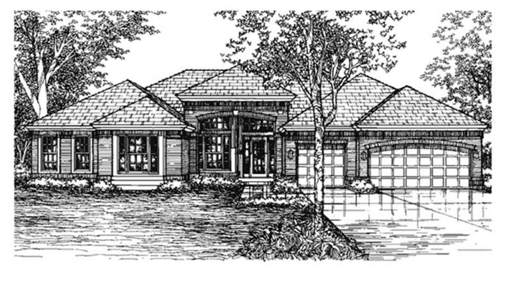 Front view of European home (ThePlanCollection: House Plan #146-2528)