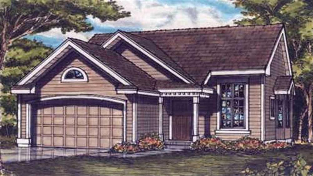 Front view of Country home (ThePlanCollection: House Plan #146-2530)