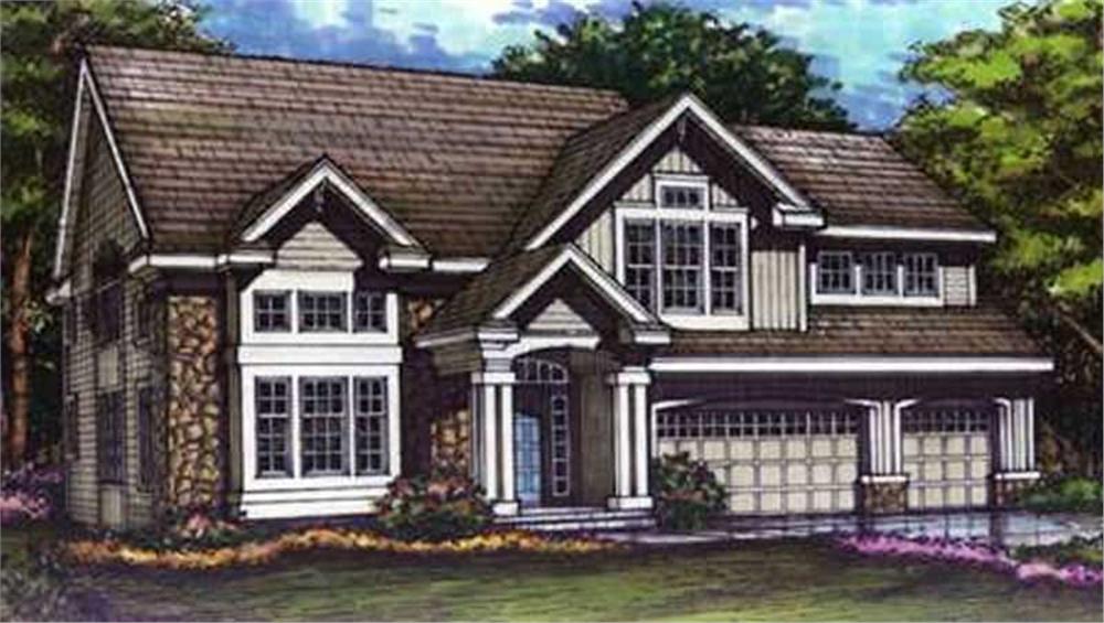 Front view of Country home (ThePlanCollection: House Plan #146-2533)