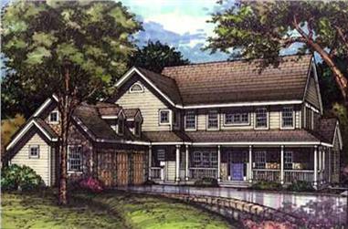 4-Bedroom, 3621 Sq Ft Country House Plan - 146-2537 - Front Exterior