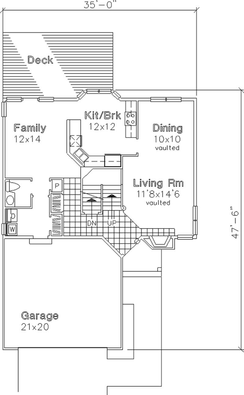 Floor Plan First Story of Country Plan #146-2542