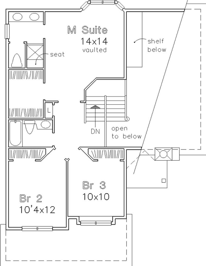 Floor Plan Second Story of Country Plan #146-2542