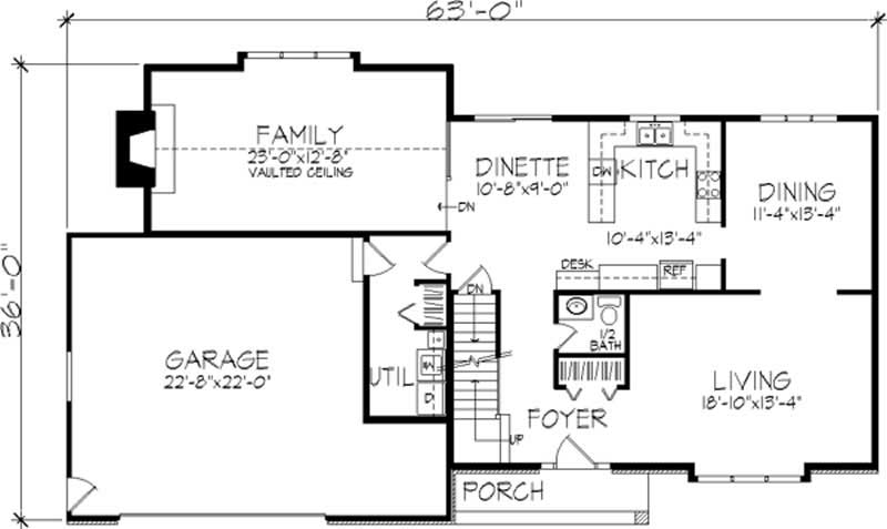 Floor Plan First Story of Tudor Plan #146-2547