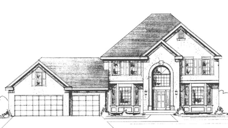 Home Plan Front Elevation of this 4-Bedroom,2588 Sq Ft Plan -146-2549