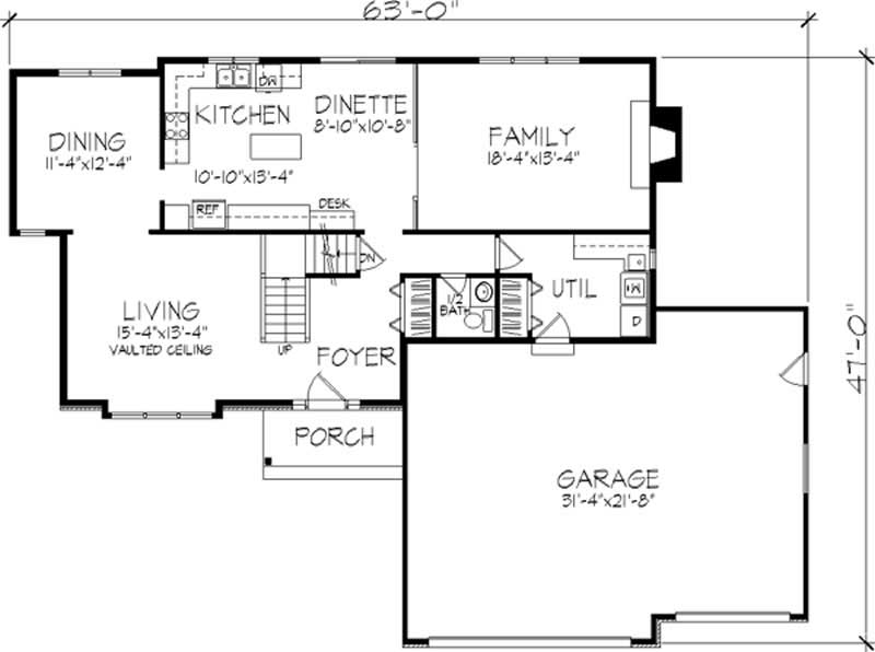 Floor Plan First Story of Craftsman Plan #146-2559