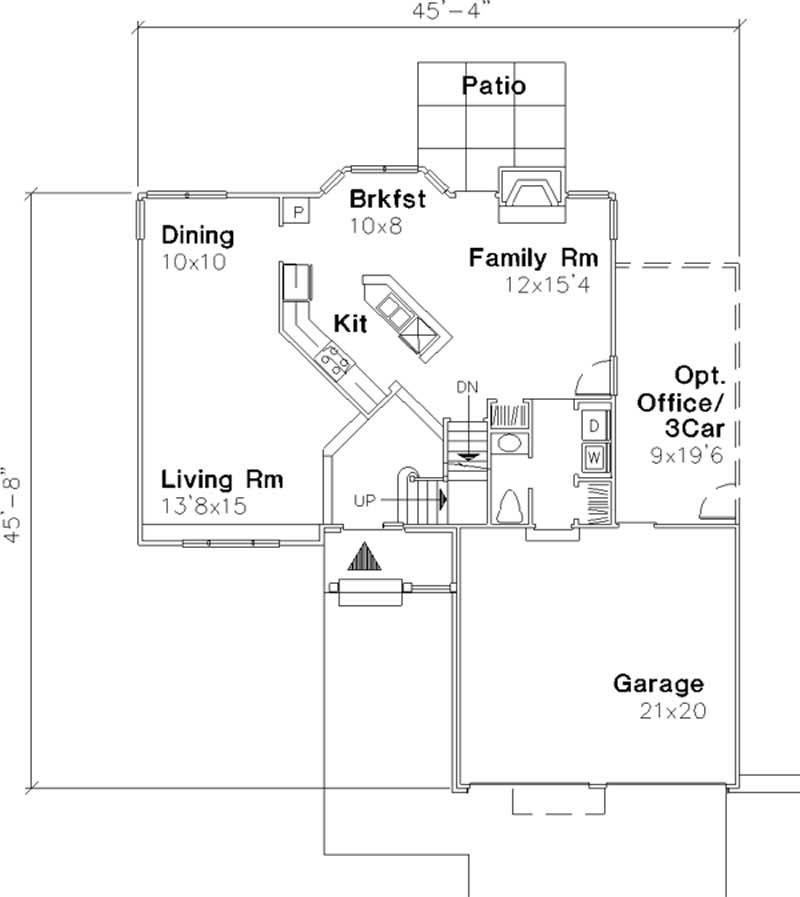 Floor Plan First Story of European Plan #146-2567