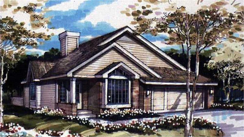 Front view of Country home (ThePlanCollection: House Plan #146-2570)