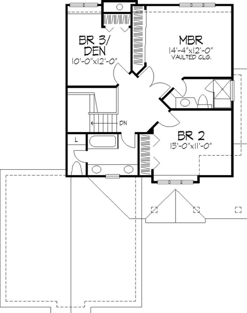 Floor Plan Second Story of Country Plan #146-2571