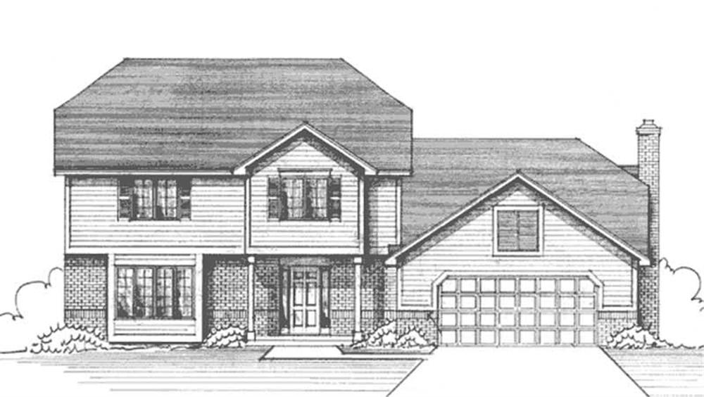 Front view of Colonial home (ThePlanCollection: House Plan #146-2572)