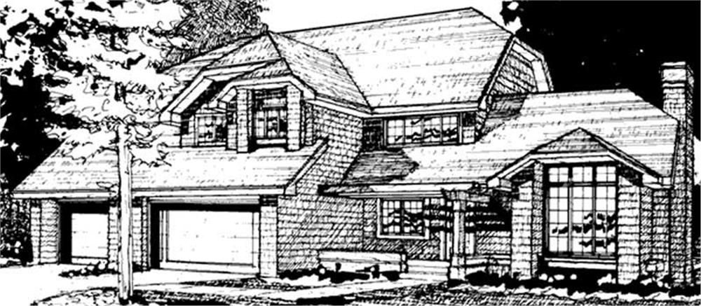 Front view of Country home (ThePlanCollection: House Plan #146-2573)