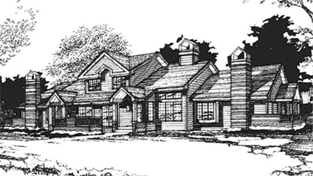 Front view of Duplex/Multi-Unit home (ThePlanCollection: House Plan #146-2574)