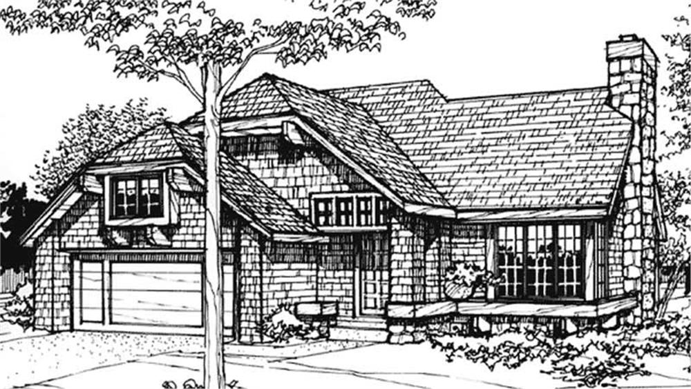 Front view of Contemporary home (ThePlanCollection: House Plan #146-2575)