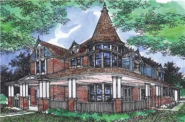 5-Bedroom, 4124 Sq Ft Victorian House Plan - 146-2614 - Front Exterior