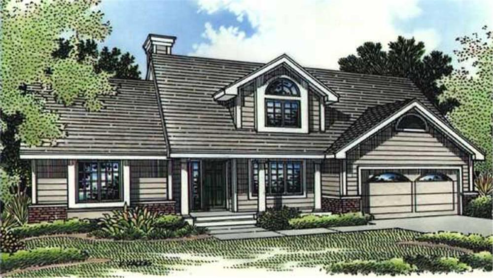 Front view of Country home (ThePlanCollection: House Plan #146-2625)