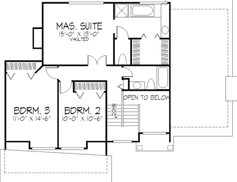Floor Plan Second Story of Country Plan #146-2631