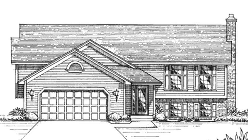 Front view of Country home (ThePlanCollection: House Plan #146-2647)