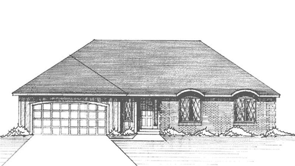 Front view of European home (ThePlanCollection: House Plan #146-2648)