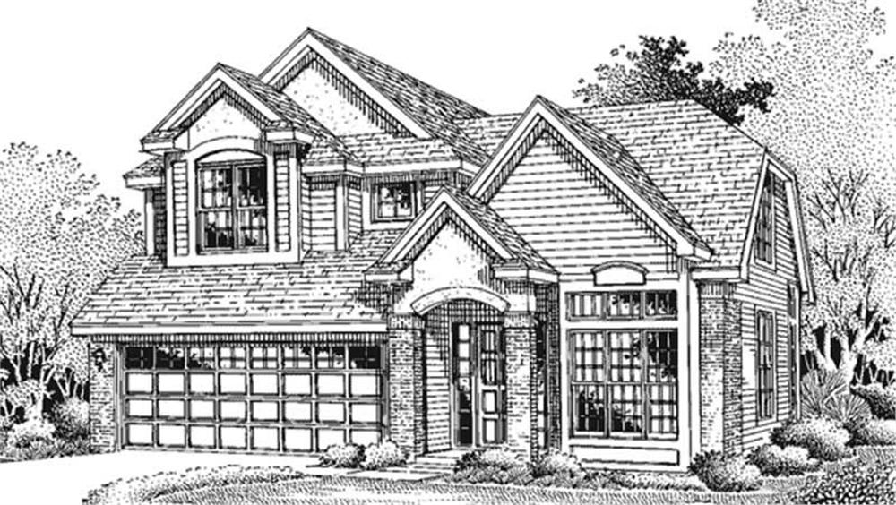 Front view of Country home (ThePlanCollection: House Plan #146-2652)