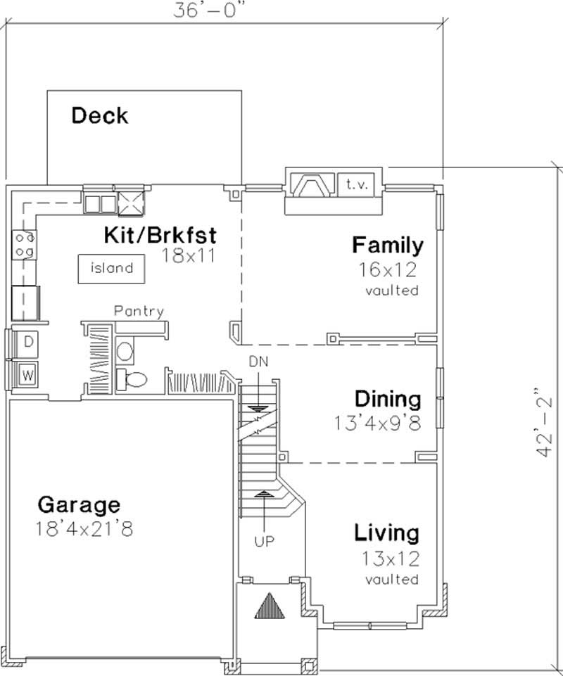 Floor Plan First Story of Country Plan #146-2652