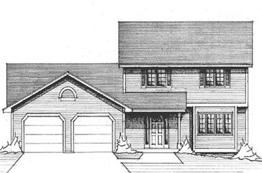 4-Bedroom, 1893 Sq Ft Colonial House Plan - 146-2655 - Front Exterior