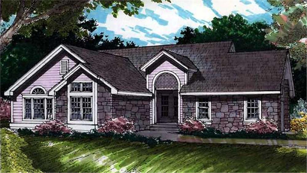 Front view of Country home (ThePlanCollection: House Plan #146-2656)