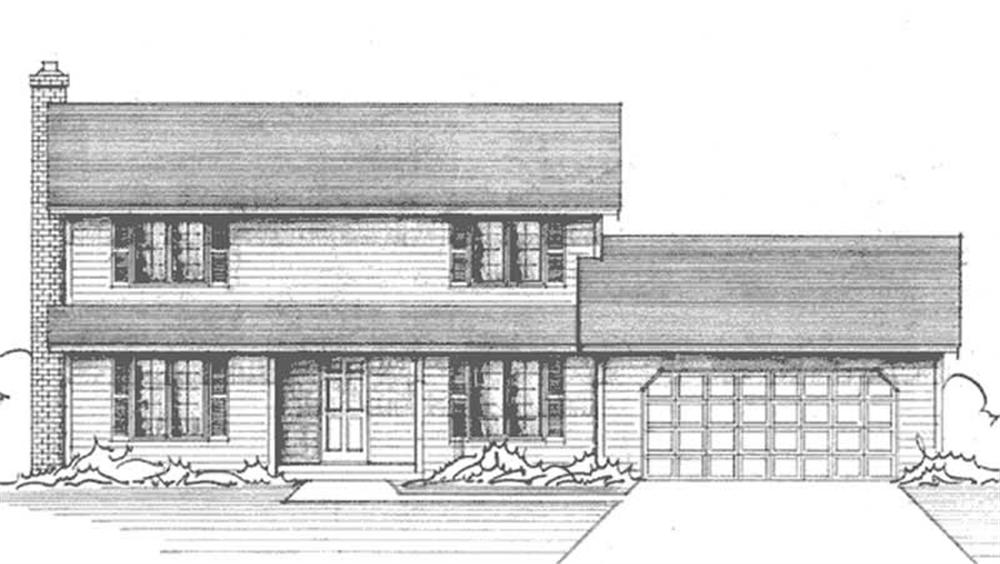 Front view of Colonial home (ThePlanCollection: House Plan #146-2657)