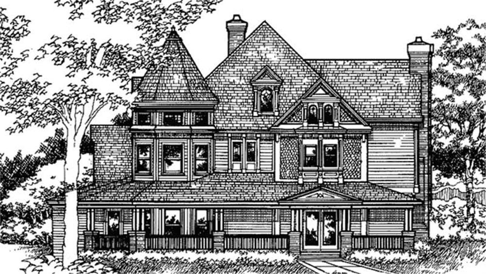 Front view of Country home (ThePlanCollection: House Plan #146-2663)