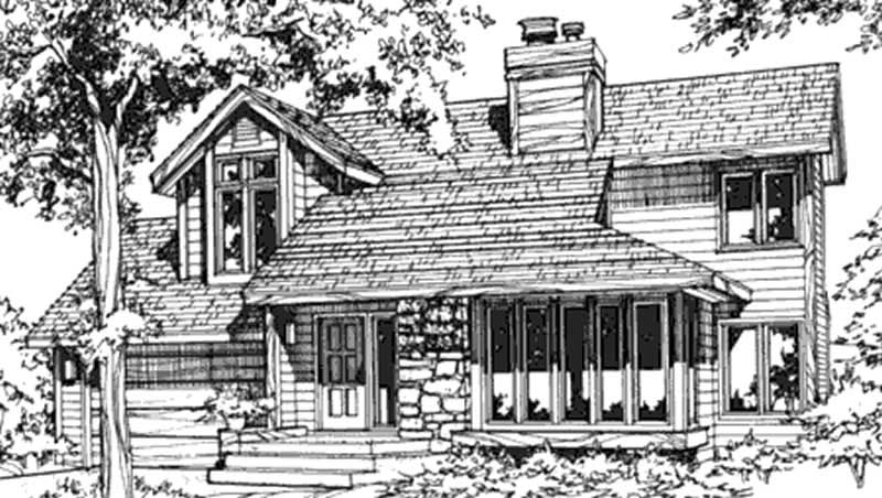 Home Plan Front Elevation of this 2-Bedroom,1359 Sq Ft Plan -146-2677