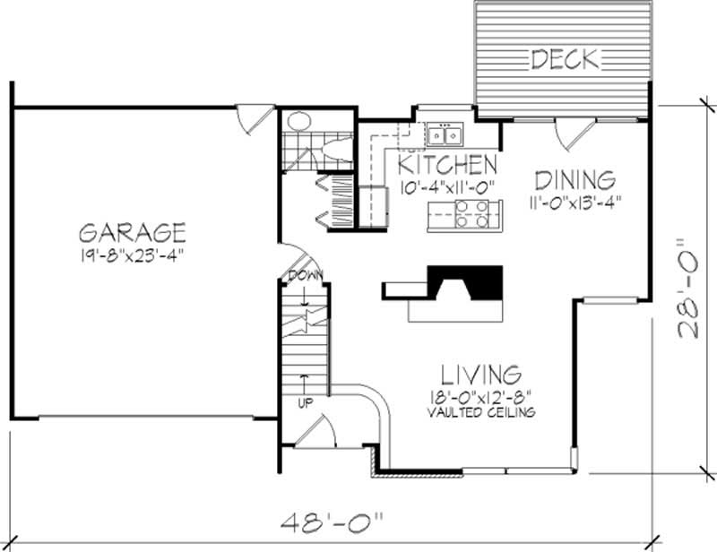 Floor Plan First Story of Craftsman Plan #146-2677