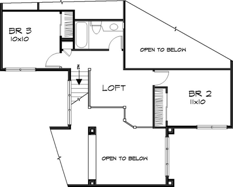 Floor Plan Second Story of Cape Cod Plan #146-2681