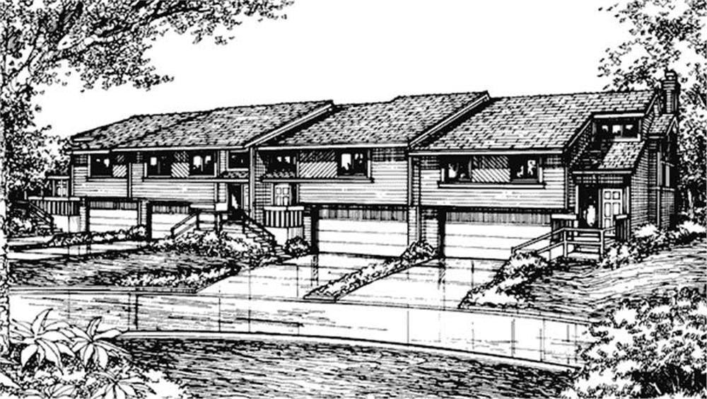 Front view of Duplex/Multi-Unit home (ThePlanCollection: House Plan #146-2685)