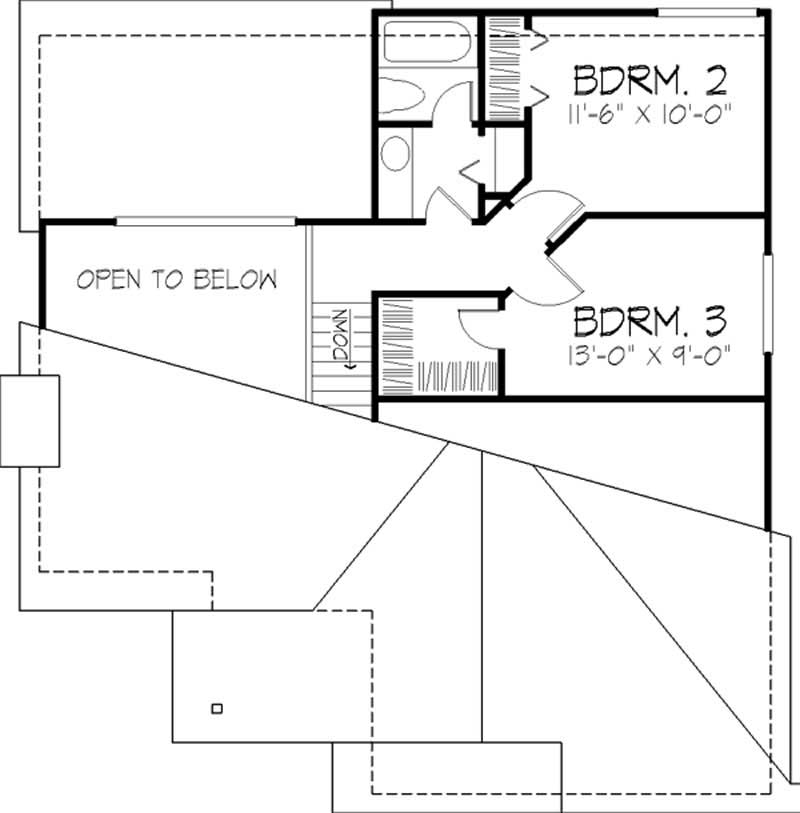 Floor Plan Second Story of Country Plan #146-2686