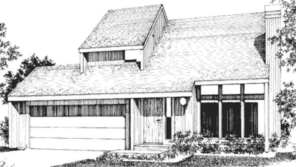 Front view of Modern home (ThePlanCollection: House Plan #146-2687)