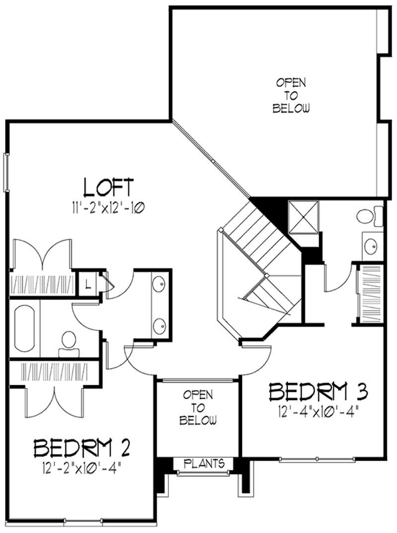 Floor Plan Second Story of Cape Cod Plan #146-2688