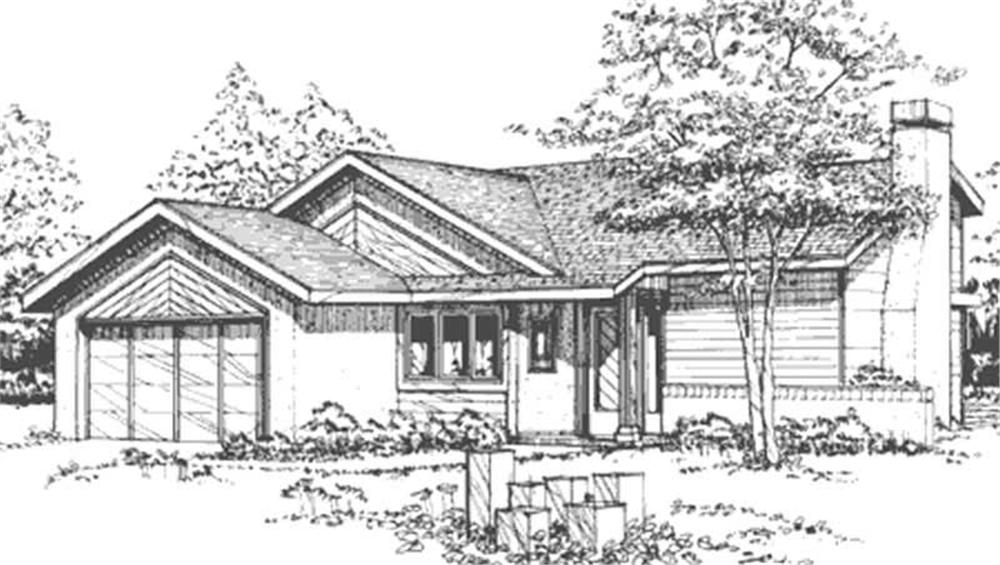 Front view of Craftsman home (ThePlanCollection: House Plan #146-2692)