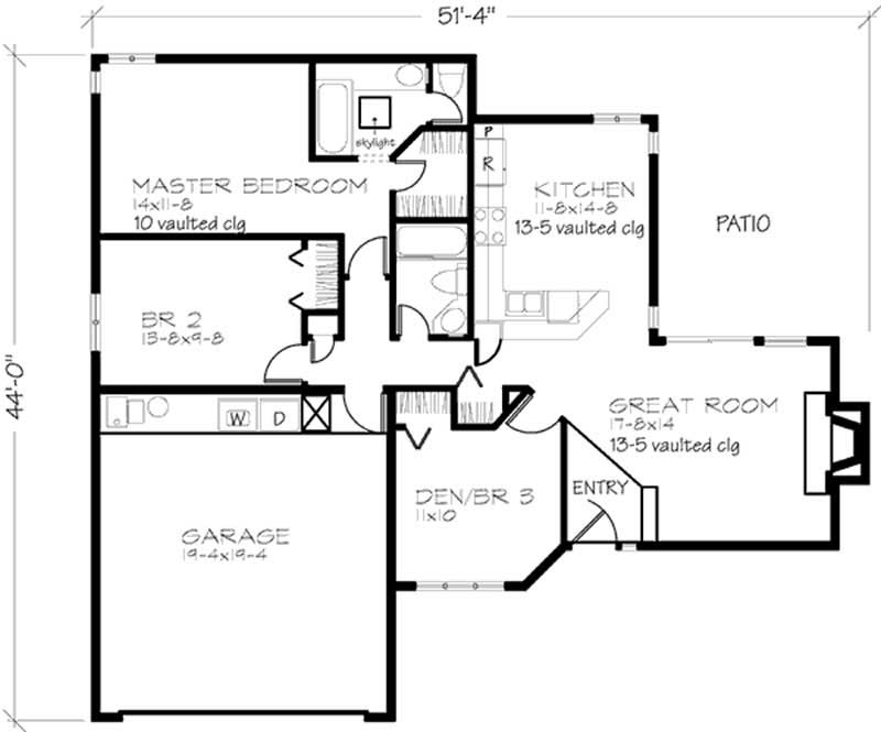 Floor Plan First Story of Craftsman Plan #146-2692