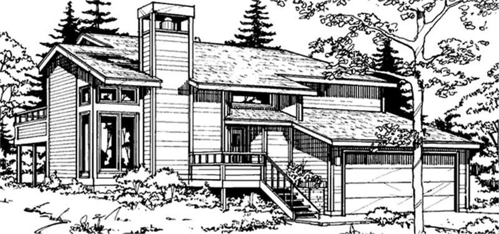 Front view of Country home (ThePlanCollection: House Plan #146-2698)