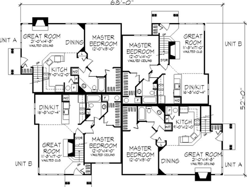 Floor Plan First Story of Multi-Unit Plan #146-2700