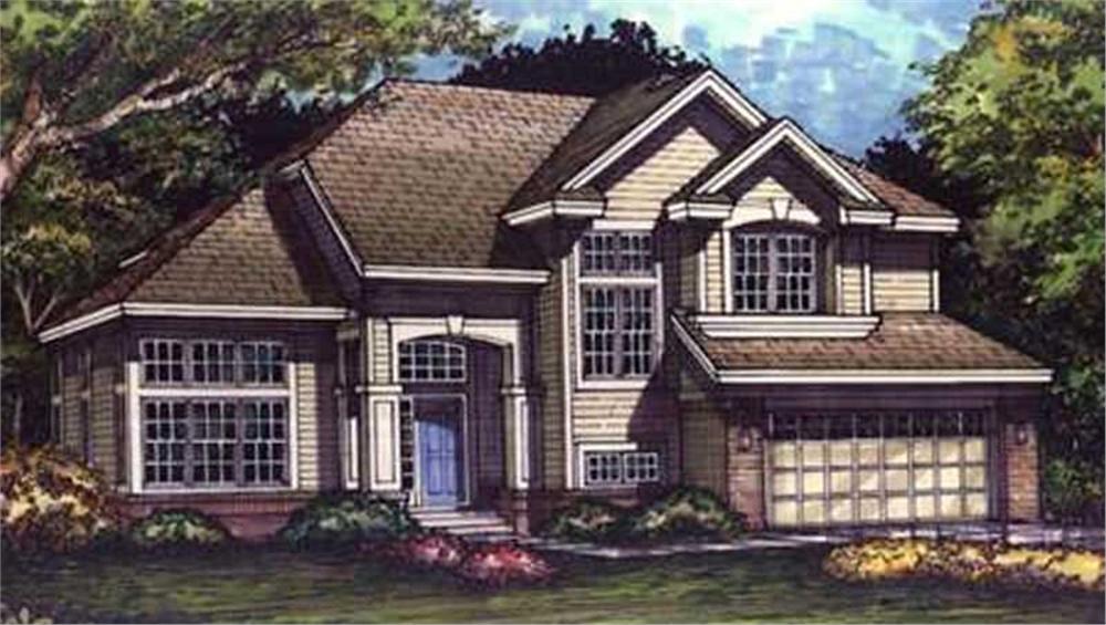 Front view of Country home (ThePlanCollection: House Plan #146-2702)